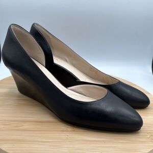 Cole Haan Edith Grand OS D’Orsay Wedge Black Leather Size 9 Professional Career
